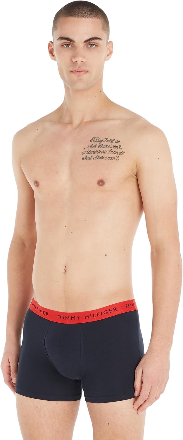 Tommy Hilfiger Herren 3er Pack Boxershorts Trunks Unterwäsche S Mehrfarbig (Desert Sky/White/Primary