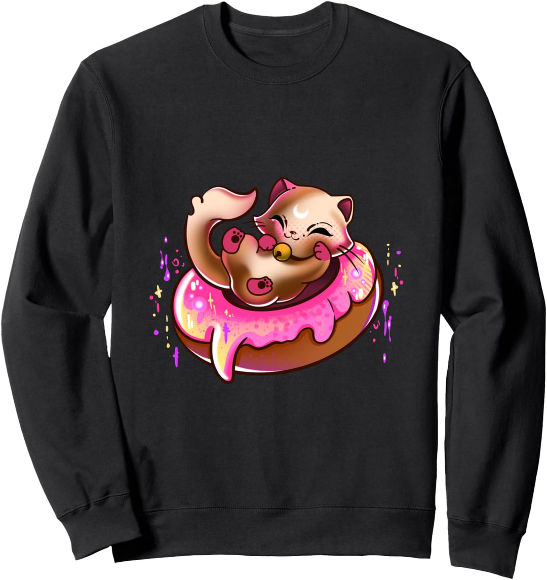 Kätzchen mit Donut, Mädchen, Kinder, Kawaii Kult Sweatshirt