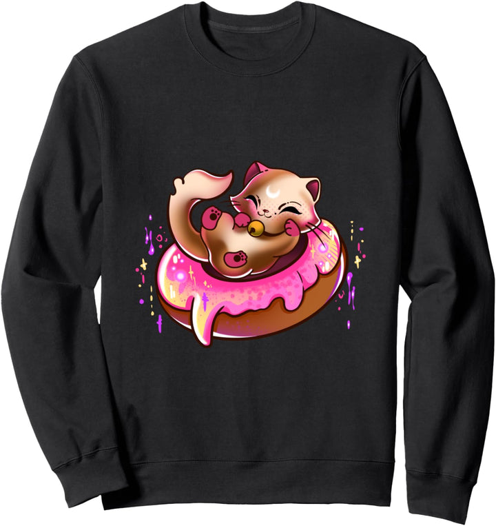 Kätzchen mit Donut, Mädchen, Kinder, Kawaii Kult Sweatshirt