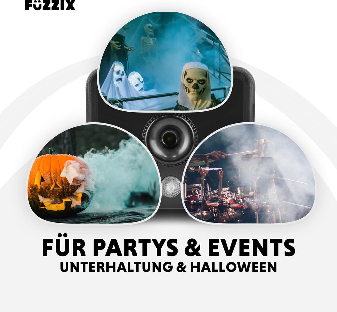 Fuzzix F503L Nebelmaschine mit Flüssigkeit, LED, 1L Nebelfluid, 500 Watt, Fernbedienung, Rauchmaschi