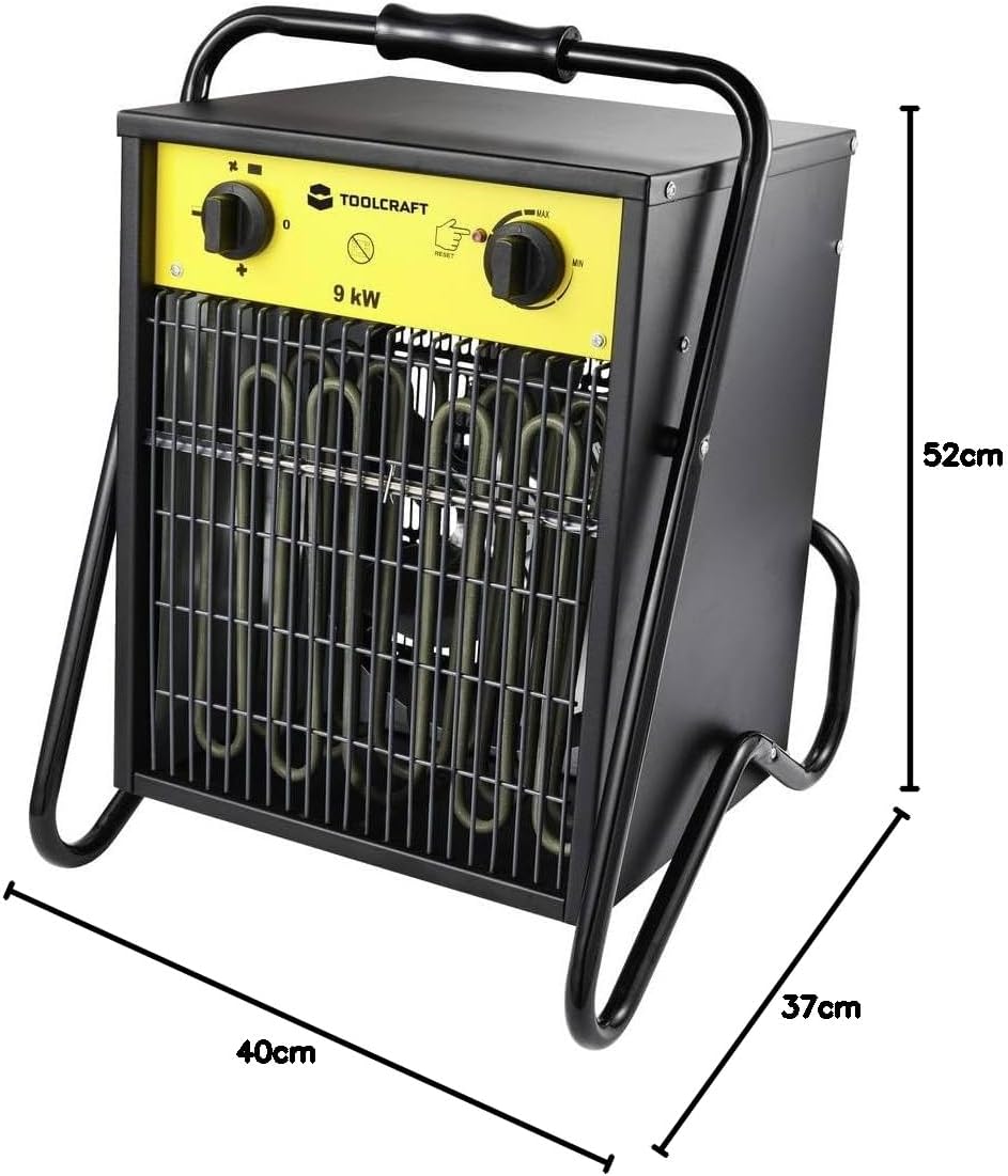 TOOLCRAFT TO-8578338 Bauheizer 9000 W Schwarz/Gelb
