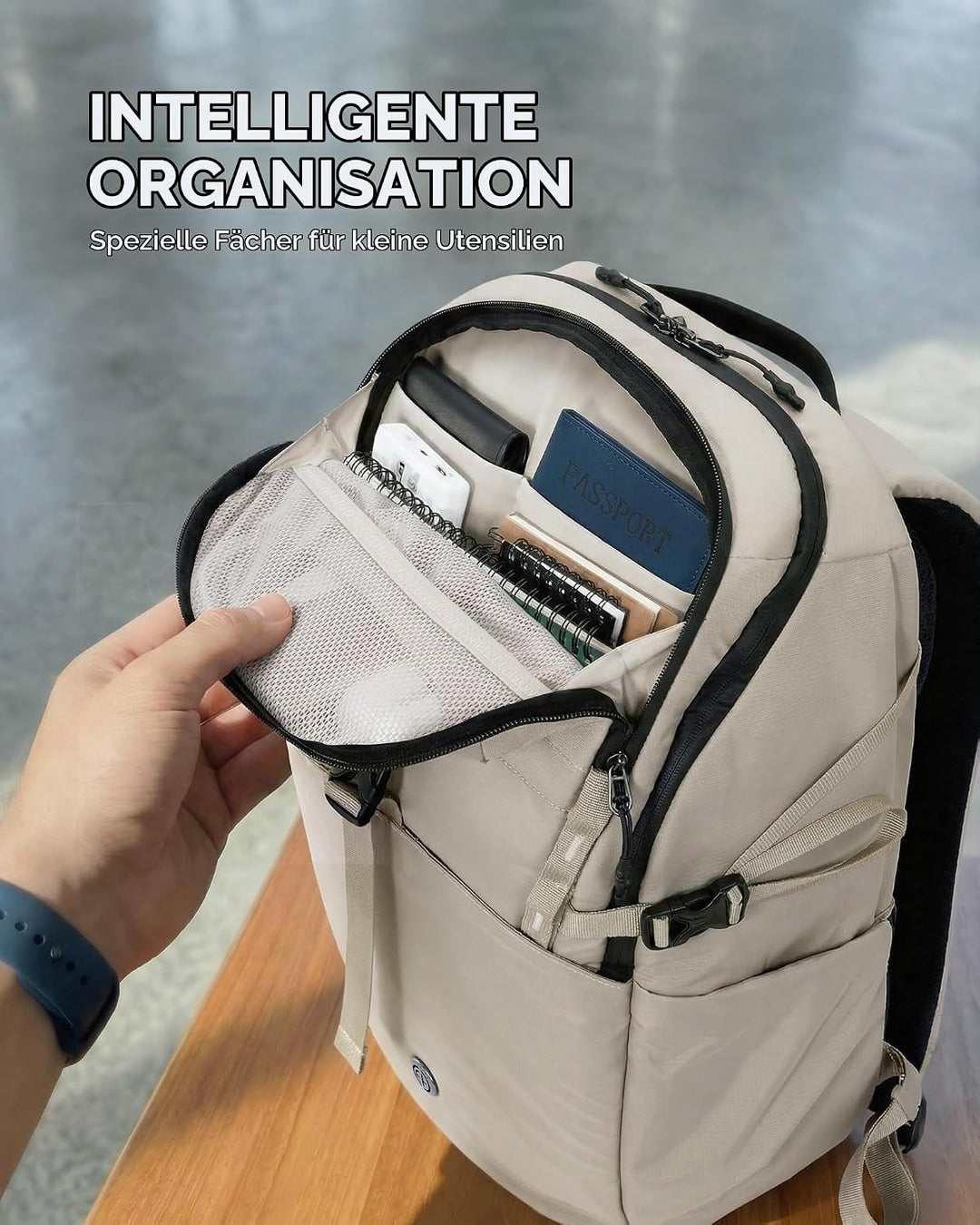 Tolaccea Reiserucksack Handgepäck Flugzeug 30L - Business Rucksack mit 15,6 Zoll Laptopfach, Arbeits