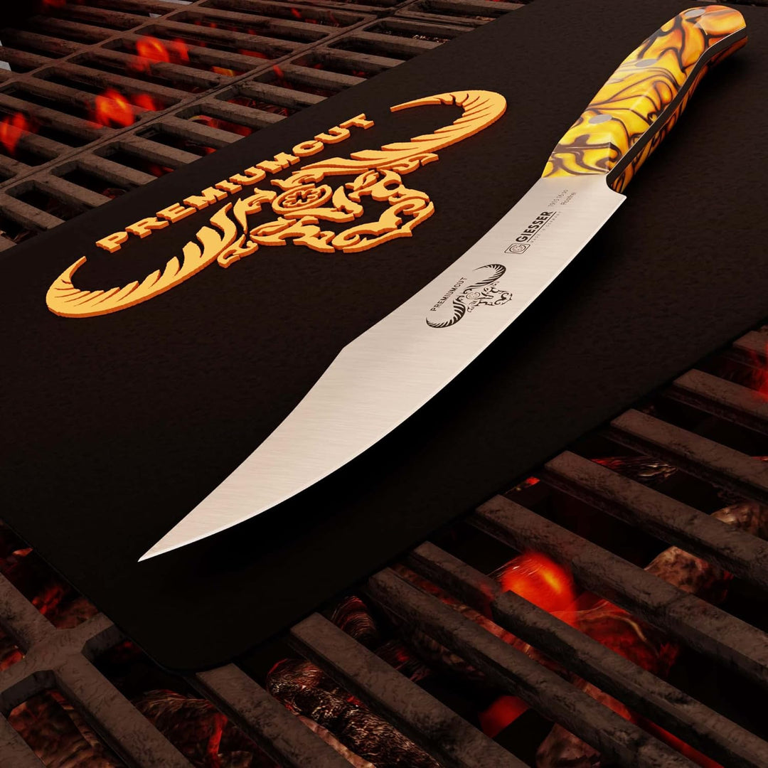 GIESSER seit 1776 - Made in Germany - Zubereitungsmesser 16 cm Spicy Orange, PremiumCut Veggie No 1,