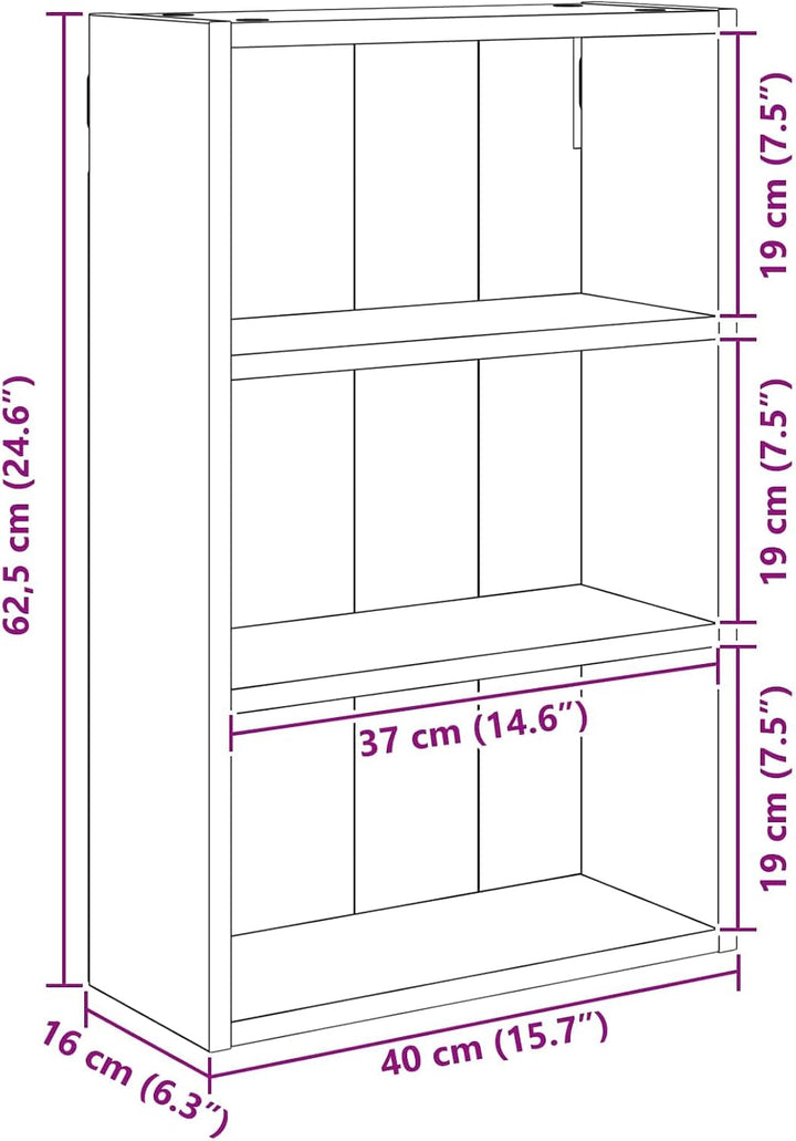 vidaXL Badezimmer-Wandschrank Altholz 40 x 16 x 62,5 cm Holzwerkstoff, Altholz 40 x 16 x 62,5 cm