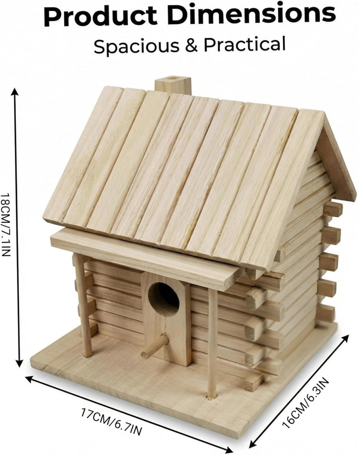 Vogelhäuschen für den Aussenbereich – Rustikales hängendes Vogelhaus aus Holz, natürliche Gartendeko