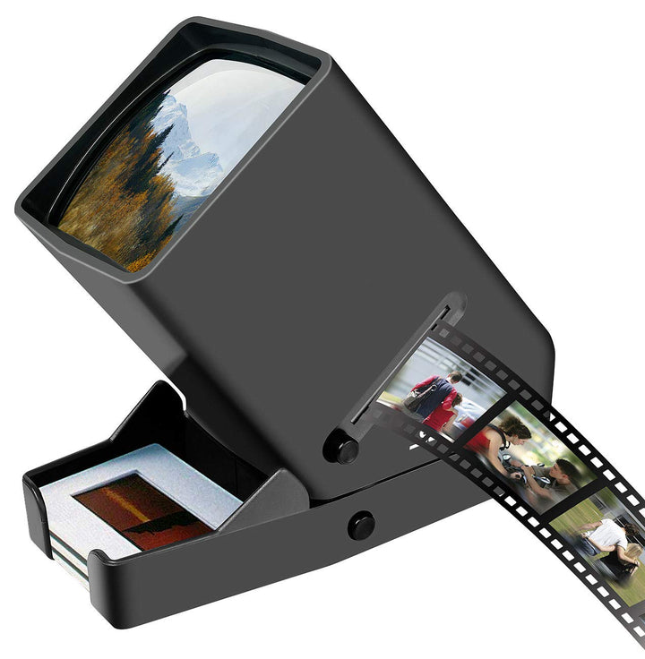 Somikon Negativbetrachter: Mobiler Dia- & Negativ-Betrachter mit LED-Beleuchtung, 3X Vergrösserung (