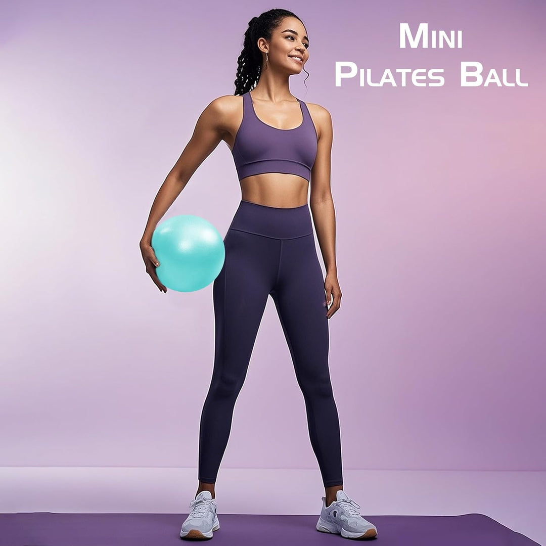 EgoNova Pilates Ring Set: 14-Inch Magic Circle with Dual Padded Handles, Pilates Mini Ball, and Resi