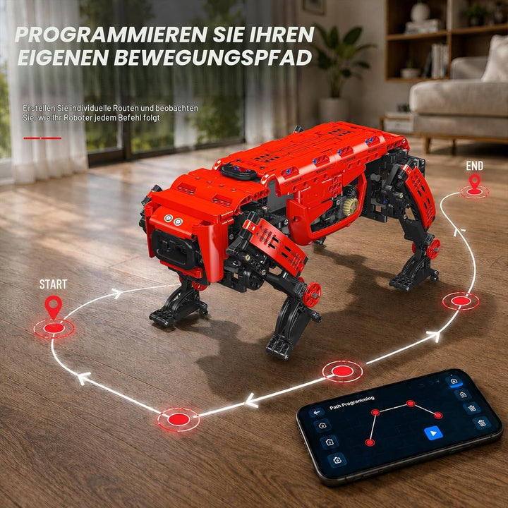 Mould King 15067 Technik Mechanischer Hund Bausteine Modell, APP Fernbedienung Roboter Hundespielzeu
