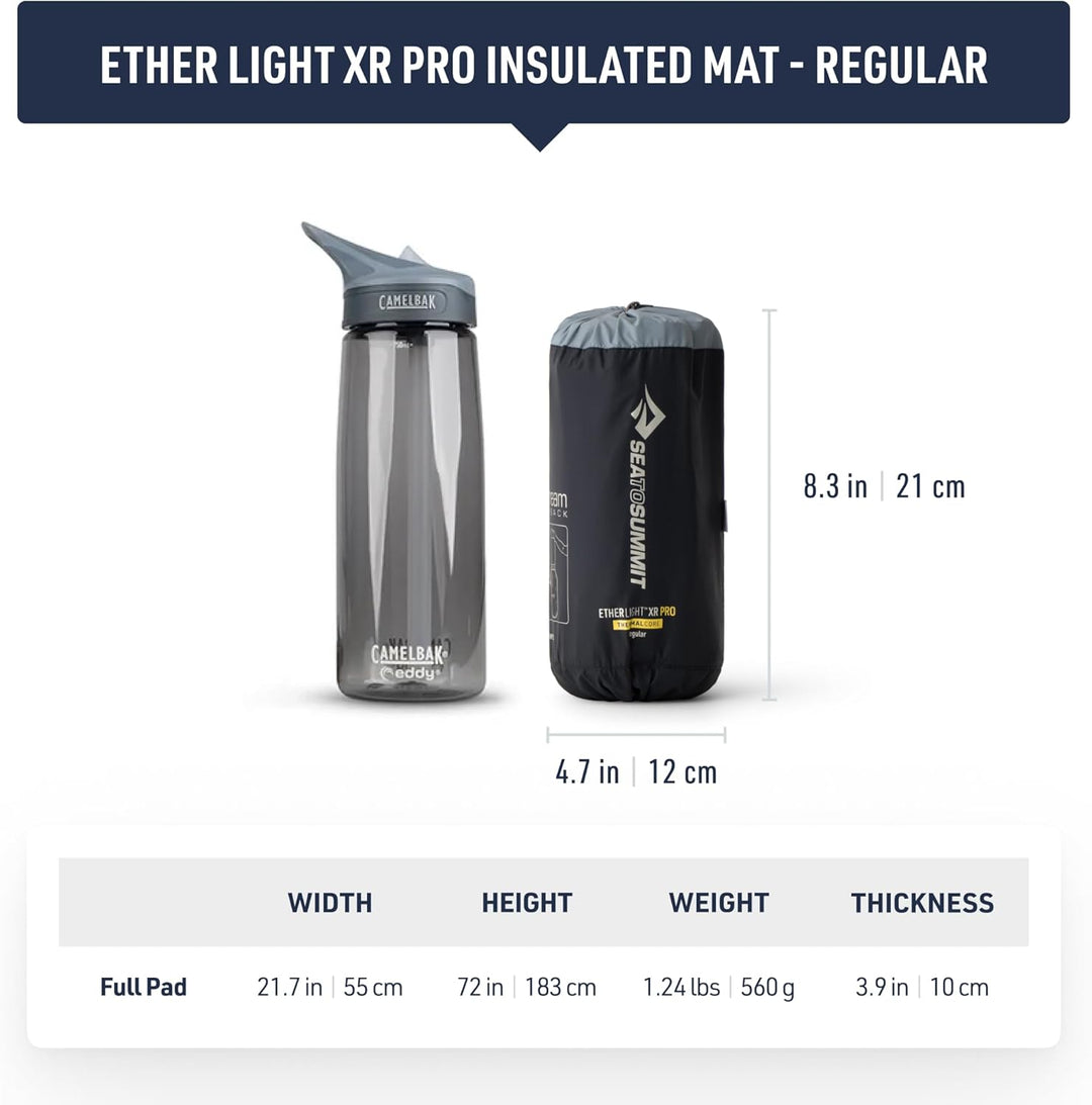 Sea to Summit – Ether Light XR Pro Thermo-Luftmatratze Regular – ThermalCore Isolierung – Xpress Ven