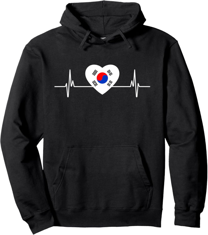 Südkorea Hoodie - Südkorea Flagge Herzschlag Pullover Hoodie