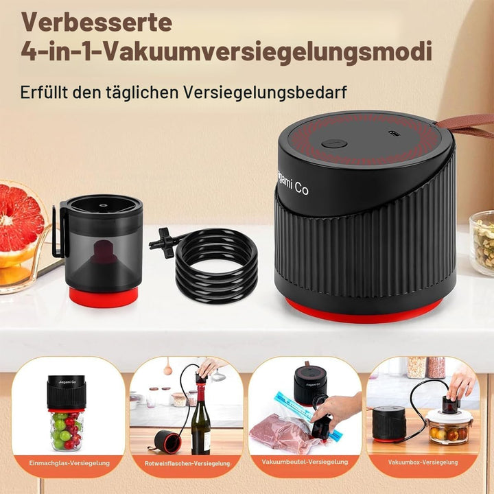 Elektrisches Einmachglas-Vakuumierer-Set, 4-in-1 Mason Vakuumierer für Einmachgläser mit breiter und