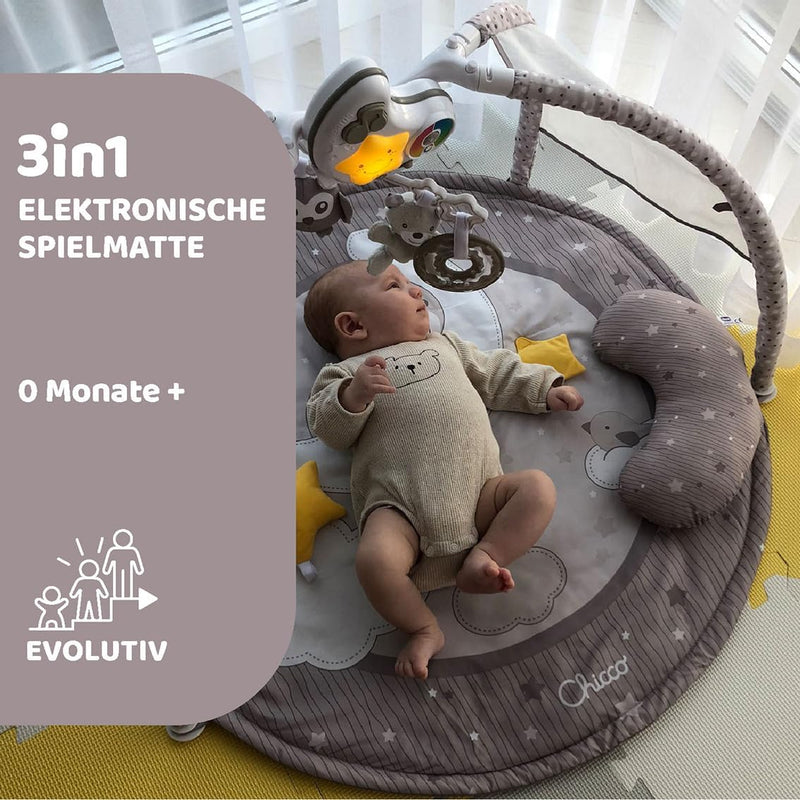 Chicco Enjoy Colours 3in1 Spielmatte, Multifunktionsspielbogen für Neugeborene mit Baby Aktivitätend