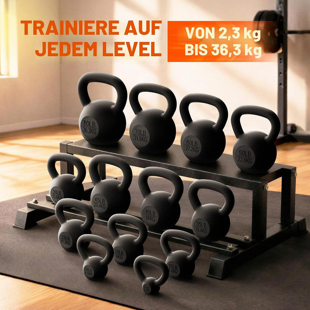 Yes4All 2-20kg Kettlebell aus Gusseisenmit Vinylbeschichtung und Gummifuss, Schwunghantel, Kugelgewi