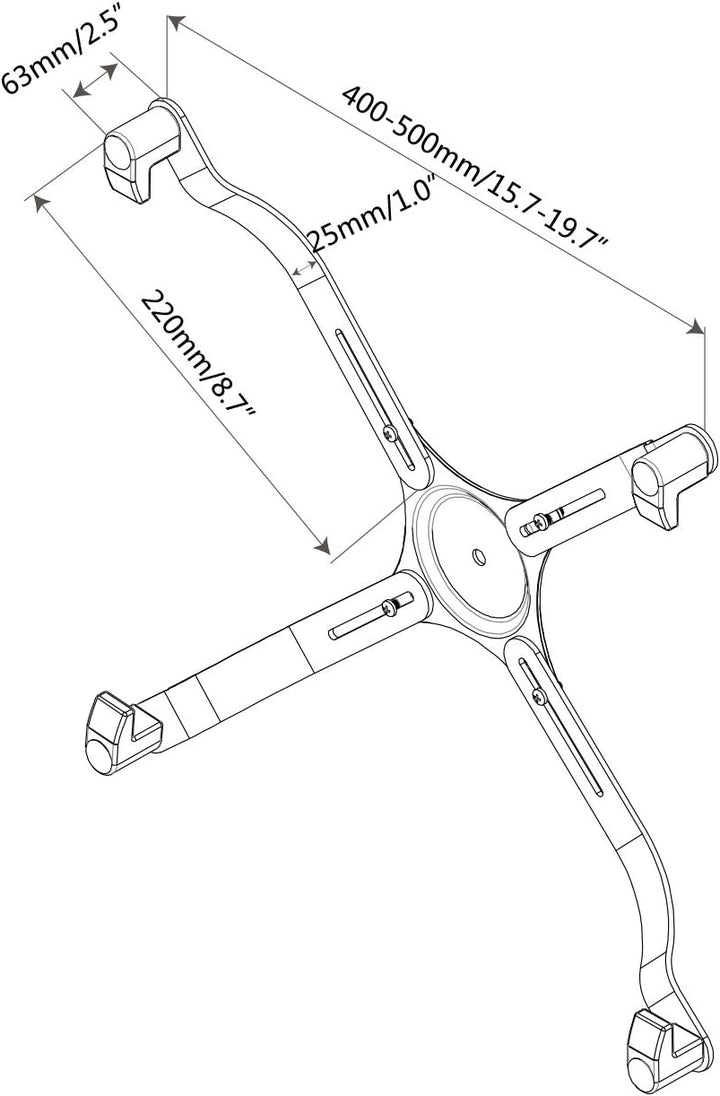 DIGITUS VESA-Adapter 75x75, 100x100 - Für Monitore ohne VESA Aufnahme - Bis 8 kg - Bis 30 Zoll - Sch