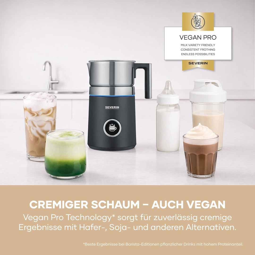 SEVERIN SPUMA 700 PLUS Induktions-Milchaufschäumer, elektrischer Milchaufschäumer ohne Anbrennen, sp