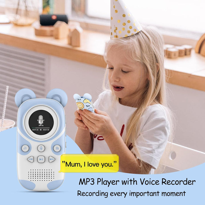 RUIZU 64GB MP3 Player Kinder Bluetooth 5.3 mit kopfhörer Lautsprecher Unterstützt UKW-Radio, Wecker,