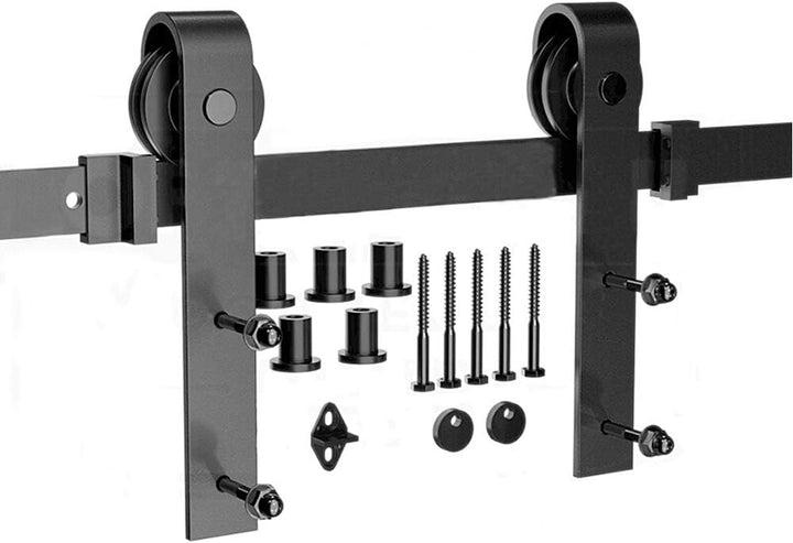 183cm Schiebetürbeschlag set Schiebetürsystem,Schwarz Schiebetür Montageset für Innentüren und Wands