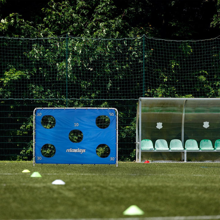 Relaxdays Fussballtor mit Torwand, Garten, Kinder & Erwachsene, Soccertor, HBT 170x235x85 cm, Stahl,