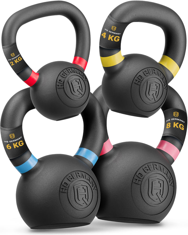 HQ Germany® Powdercoat Kettlebell | Vollguss | 2-32kg | Starter-Sets | ±2,0% Gewichtstoleranz +Start