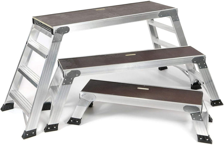 Jumbo® Arbeitsplattform Aluminium Holz 100 x 30 cm Plattform- Höhe 0,30 m klappbar Treppe Tritt Mont