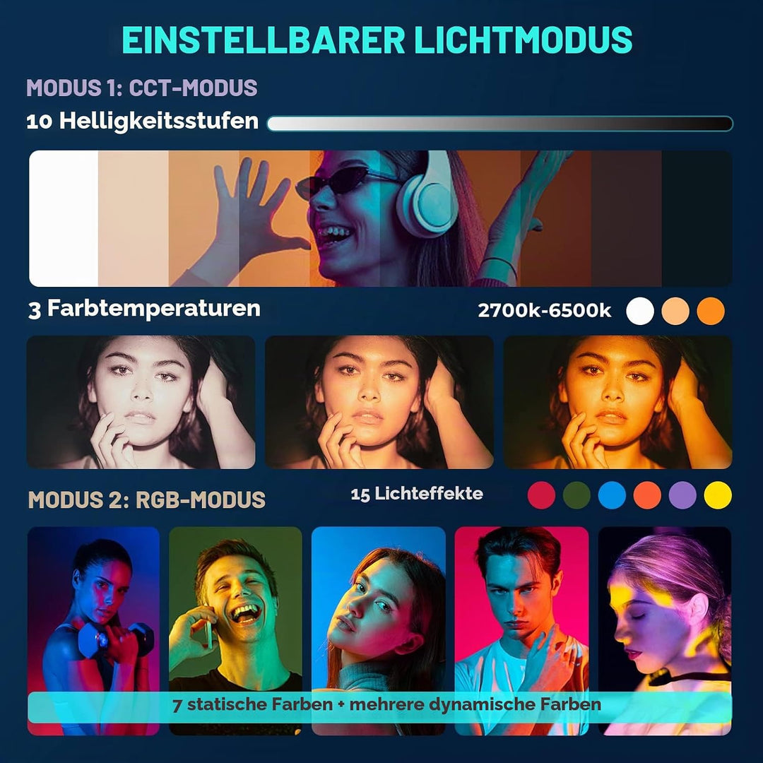 UBeesize 12 Zoll RGB Ringlicht Stativ mit Fernauslöser - Dimmbares Selfie Ringlicht für Selfie, Live