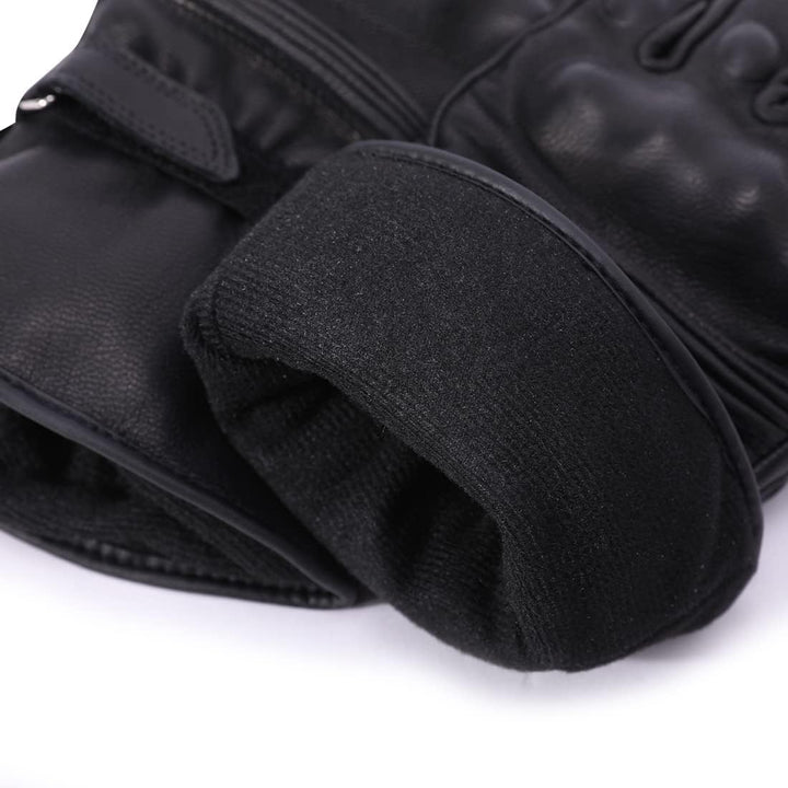 Harssidanzar Herren Winter Motorradhandschuhe,echtes Leder Vollfinger Touchscreen Thermisch gefütter