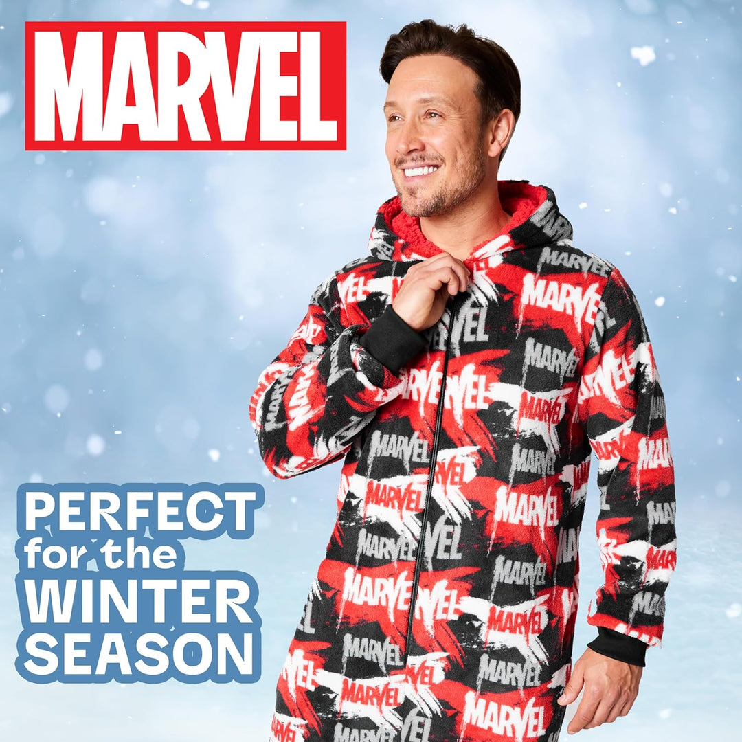 Marvel Kapuzen Flausch Fleece Onesies für Herren und Jugendliche - Bequeme Loungewear S-3XL - Gesche