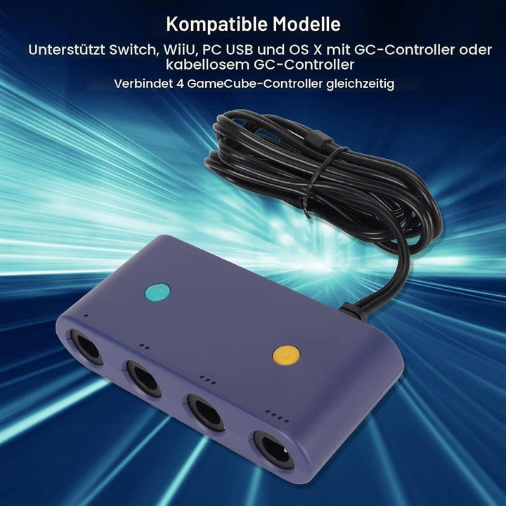 Controller Adapter für Game Cube, 3 in 1 Game Controller Konverter für Wiiu, PC, Switch, Unterstützt