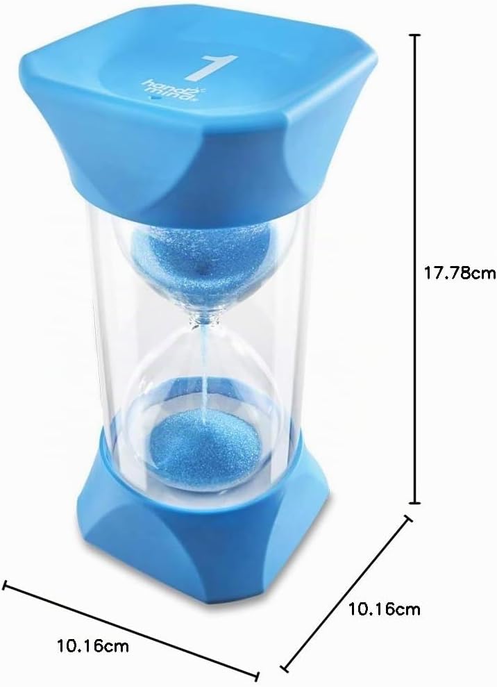 Learning Resources Jumbo-Sanduhr, 1-Minute-Sanduhr mit gummierten weichen Endkappen, für ruhige Paus