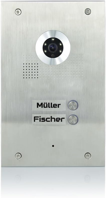 MATHFEL 2 Familienhaus 2 Draht Bus Türsprechanlage 7'' Monitor Kamera 170° Edelstahl, Monitore in Gl