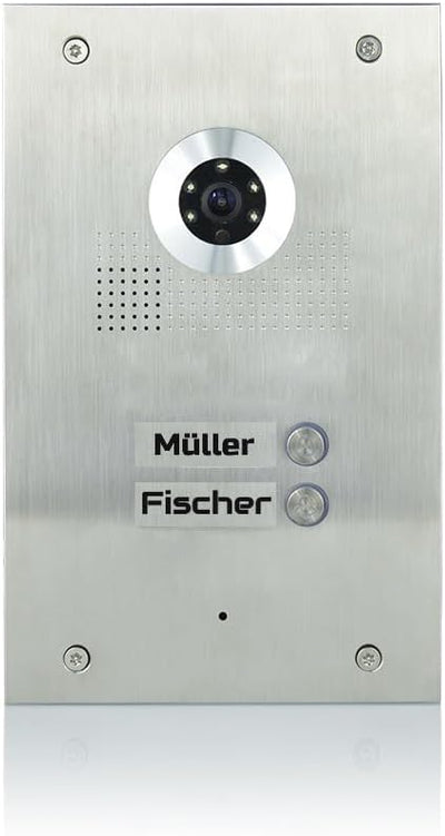 MATHFEL 2 Familienhaus 2 Draht Bus Türsprechanlage 7'' Monitor Kamera 170° Edelstahl, Monitore in Gl