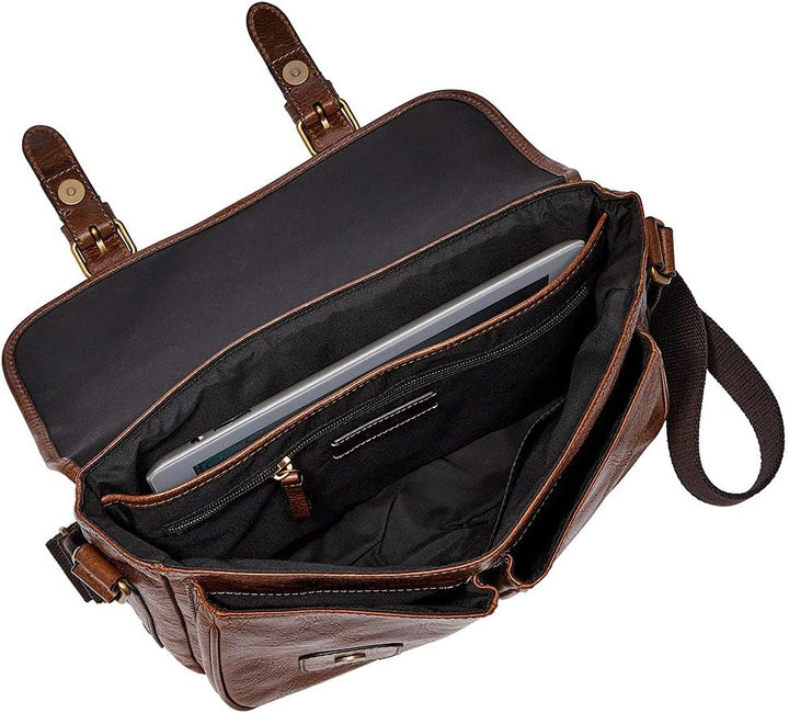 Fossil Herren Greenville Leder Messenger Bag, MBG9560222 40,7 cm L x 7,0 cm B x 29,3 cm H Hell Braun