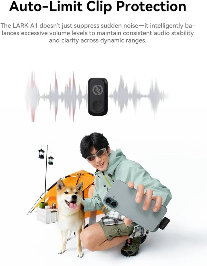 Hollyland Lark A1 Combo Wireless Lavalier Mikrofon für iPhone/iPad/Android
