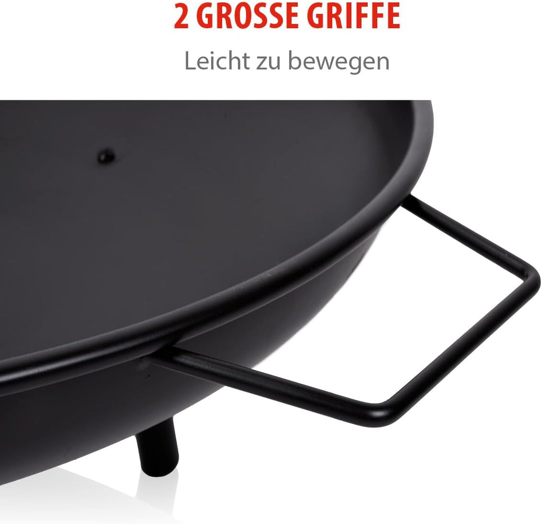 alpina Feuerschale Ø60 cm Feuerkorb mit Griffen - Feuertonne für den Garten - Terrassenofen für Bren