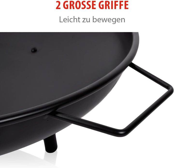 alpina Feuerschale Ø60 cm Feuerkorb mit Griffen - Feuertonne für den Garten - Terrassenofen für Bren