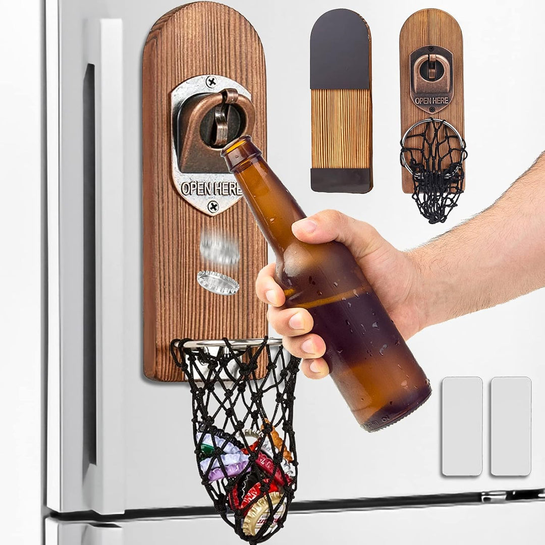 Bieröffner Wand mit Kronkorken Sammler, Magnetischer Flaschenöffner Wand, Wandflaschenöffner mit Auf