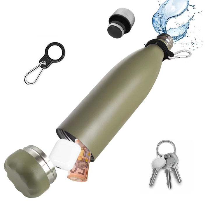 Diversion Wasserflasche aus Edelstahl mit Verstecktem Platz für Diskreter Köder, für Reisen oder zu