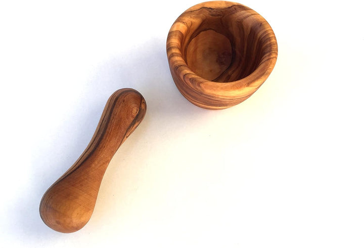 Mini Mörser mit Stössel, Küchenmörser, Gewürzmörser, aus Olivenholz in Handarbeit