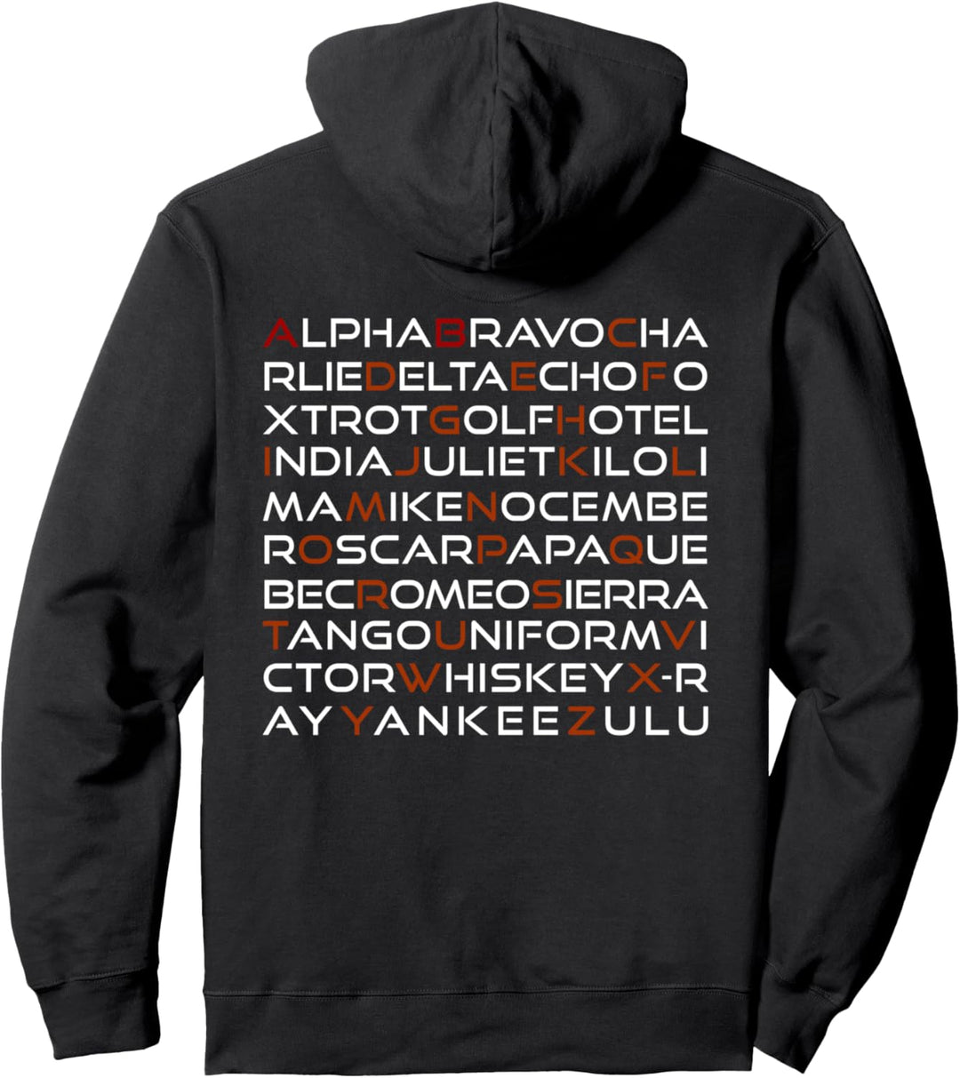 Phonetisches Alphabet Pilot Luftfahrt Alpha Bravo Geschenk Pullover Hoodie