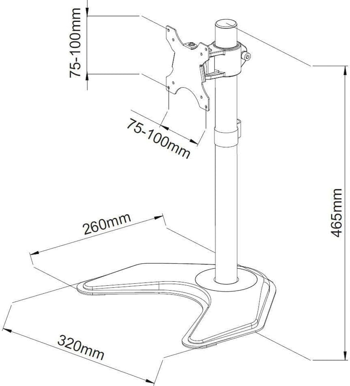 Techly ICA-LCD-2500 Schreibtischhalterung 1LCD 33.02 cm (13 Zoll)-68.58 cm (27 Zoll) mit Standfuss 4