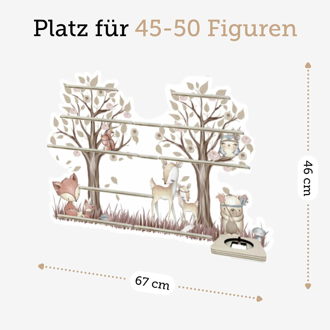 Farbklecks-Collection Musikboxregal Tierische Freunde 2, Wandregal für bis zu 50 Hörfiguren, Masse 6