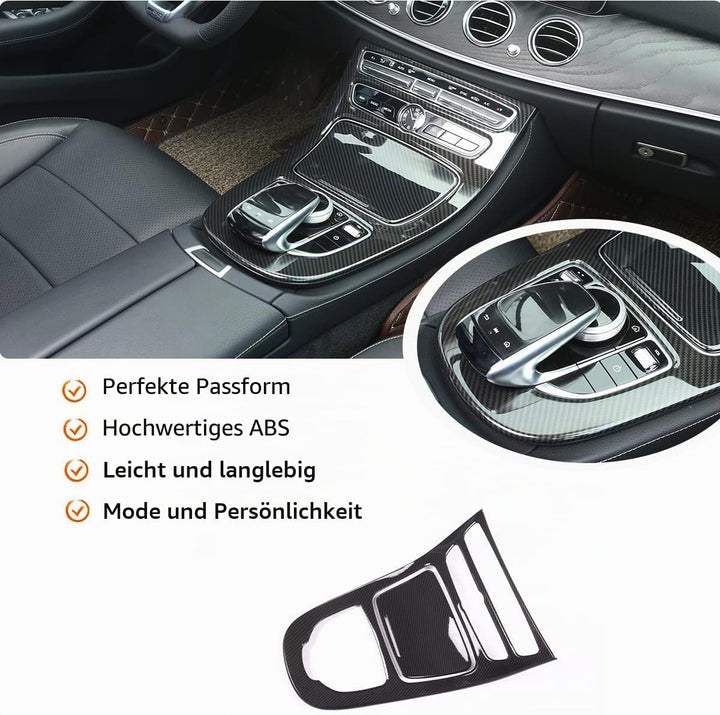 Für E-klasse W213 2016 2017 2018 ABS Kunststoff Mittelkonsole Dekoration Rahmen Abdeckung Trim Kohle