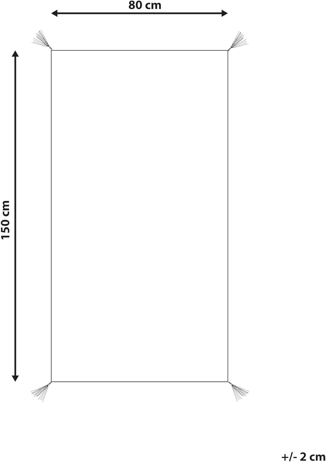 Dekorativer Teppich Shaggy mit Fransen weiss 80x150 cm Sakarya