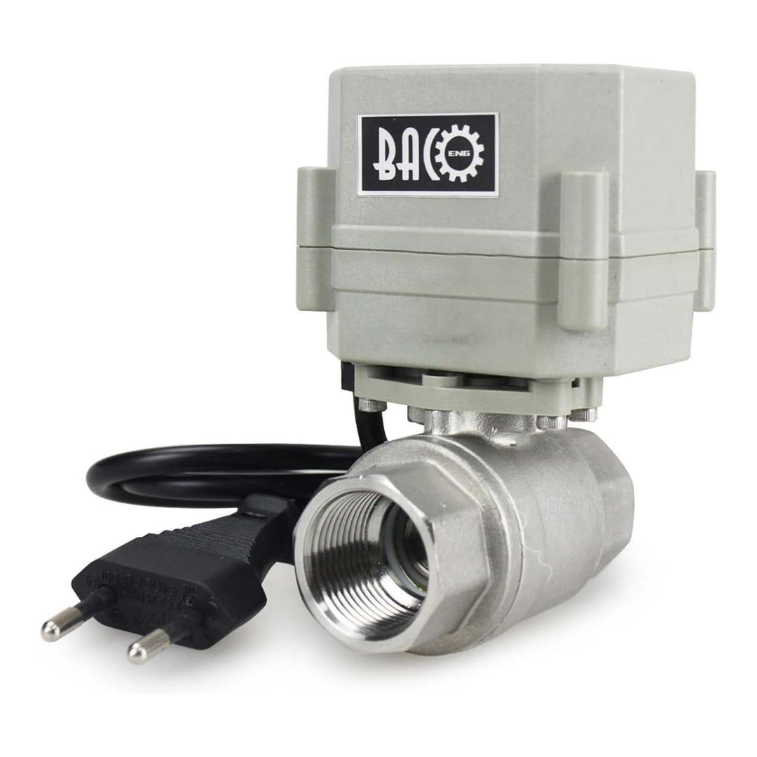 BACOENG AC110/230V 2 Wege 3/4" Edelstahl Motorkugelhahn Elektrische Zonenventil mit Stecker NC 3/4"