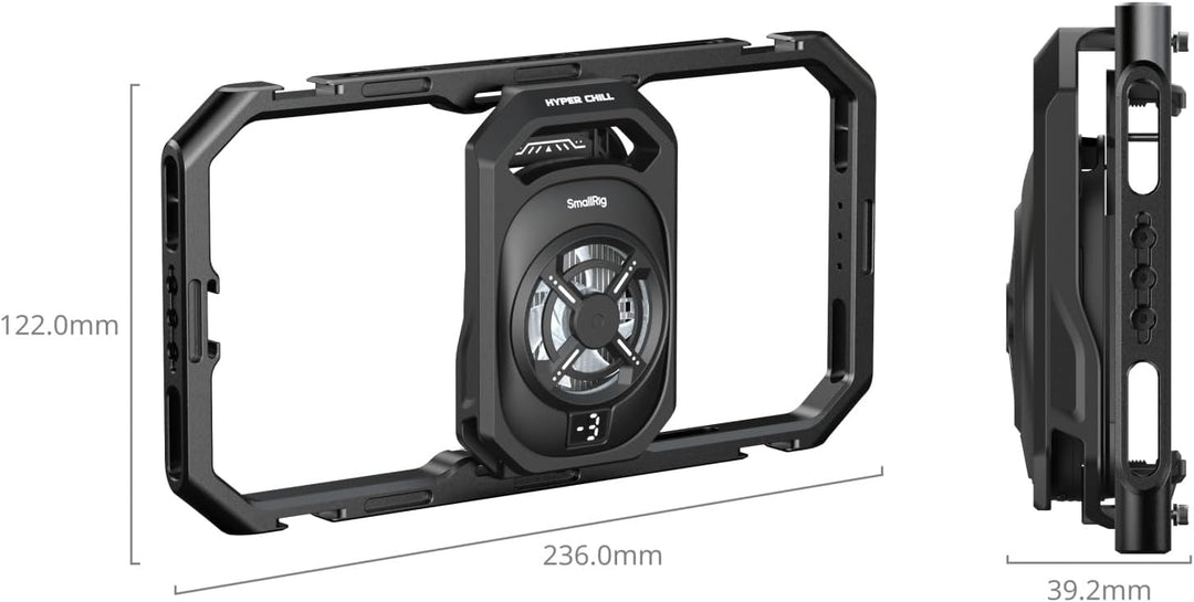 SMALLRIG All-in-One-Kühl-Handyhalterung mit Doppelgriff für iPhone/Android,15W-Aktivkühler, 4-in-1-U