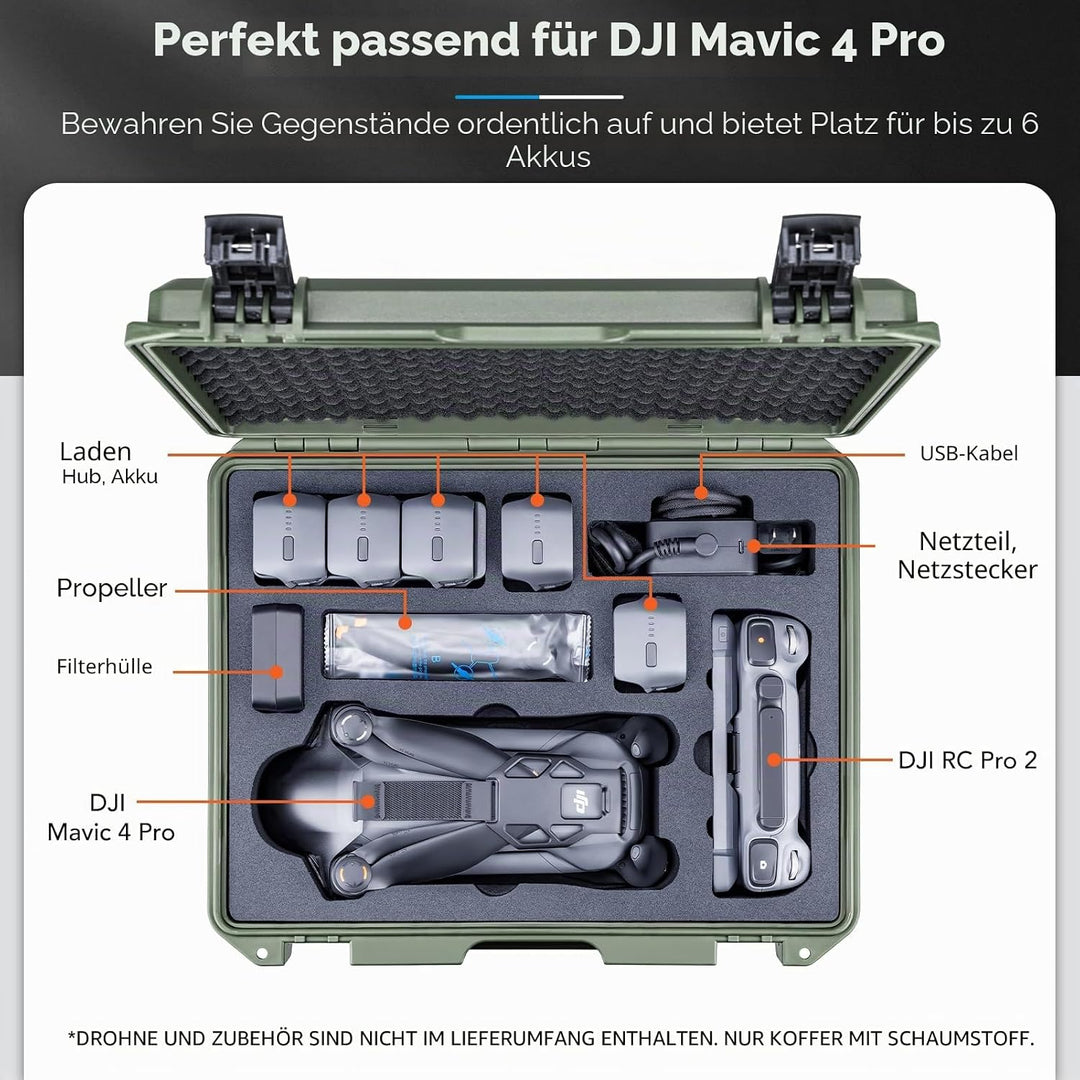Lykus Titan M400 Wasserdicht Tasche/Koffer/Case für DJI Mavic 4 Pro, DJI RC Pro 2/RC2, Unterstützung