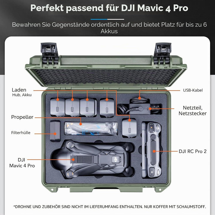 Lykus Titan M400 Wasserdicht Tasche/Koffer/Case für DJI Mavic 4 Pro, DJI RC Pro 2/RC2, Unterstützung