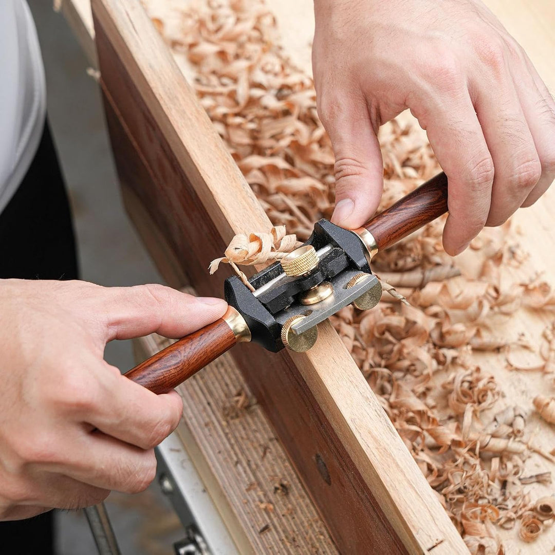Schweifhobel, Handhobel Für Holz 253x46x35 Mm, Doppelschrauben-Einstellung Für Präzises Hobeln Aus A