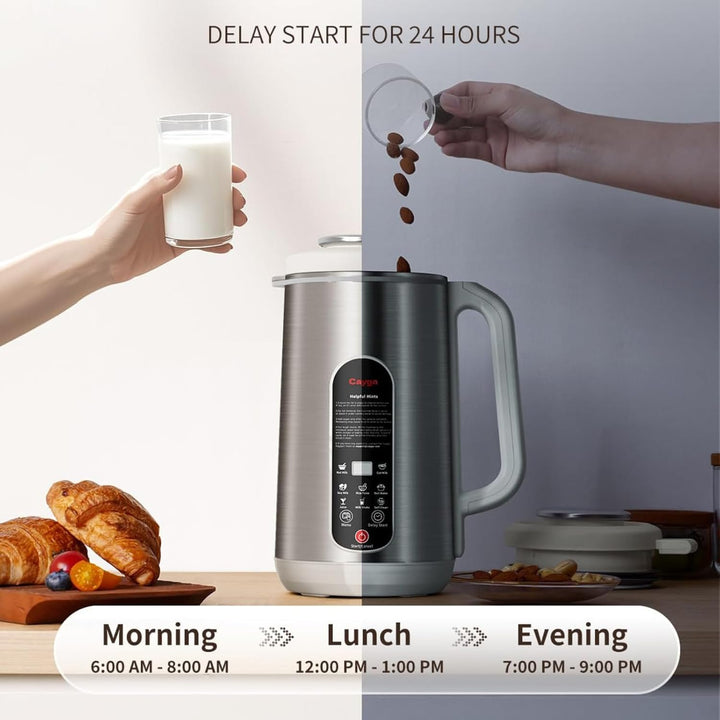 Sojamilch Maschine, Pflanzenmilchbereiter 1200ml - 7-in-1 für Mandel-, Hafer-, Nussmilch mit Selbstr