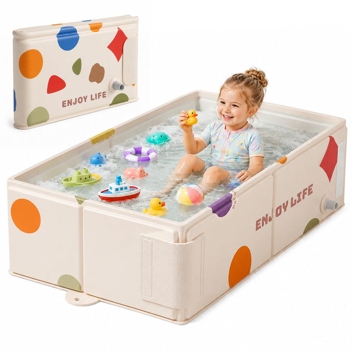 Babybadewanne faltbar, tragbare Babywanne 0-8 Jahre, Kinderplanschbecken &amp; kleiner Kinderpool für Du